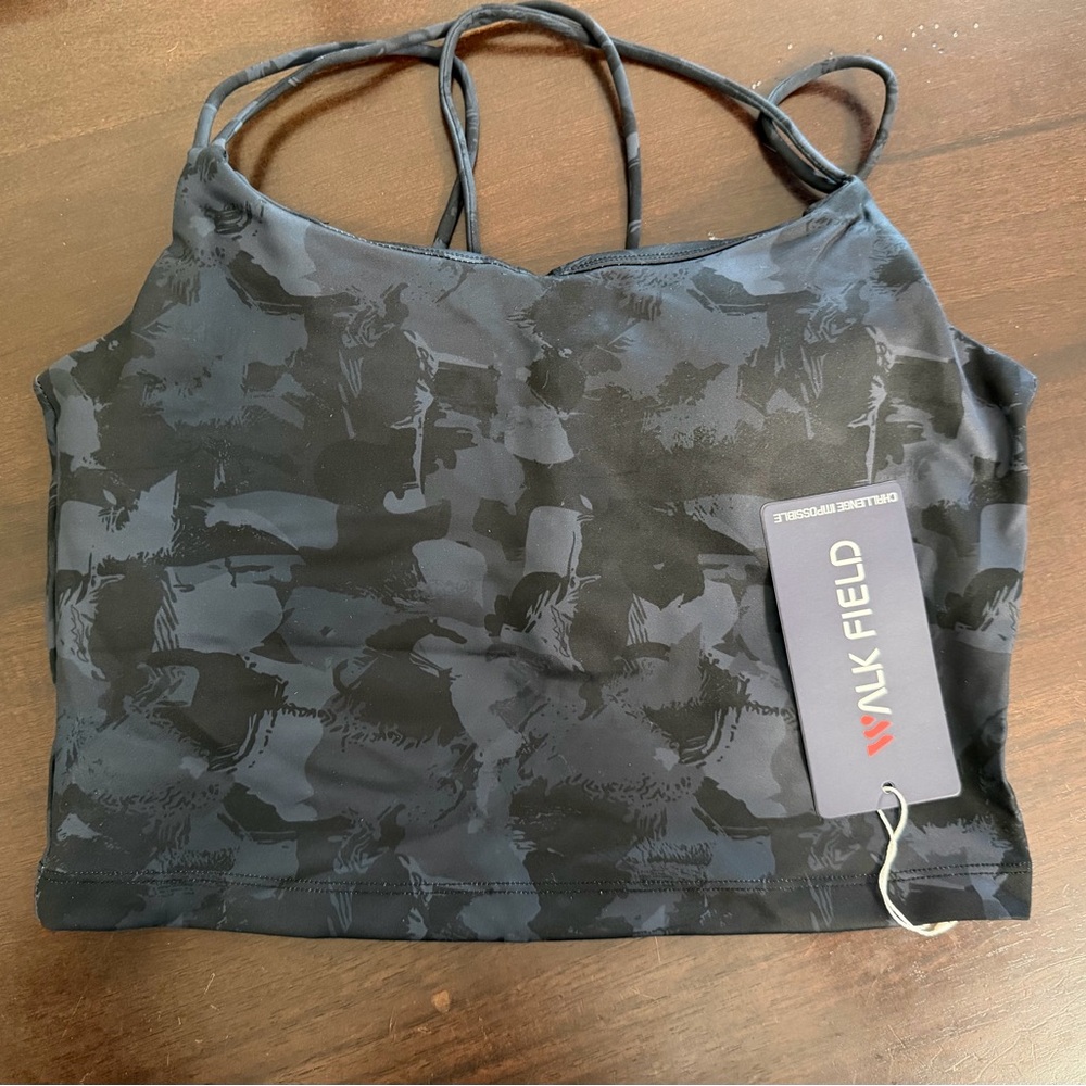 Walk Field Black Camo Longline Sports Bra – Size Large – NWT